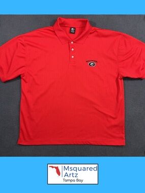 Georgia Bulldogs Red Polo Shirt Starter NCAA Mens XL Athletic